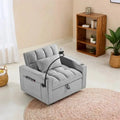 Convertible Sleeper Chair With USB And Type-C Ports - Black Or Grey