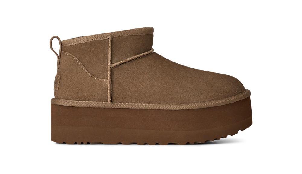 Women's Platform Ultra-Short Suede Boot - Sand