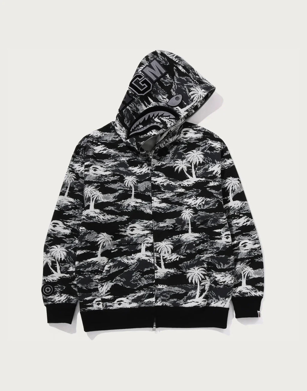 Relaxed Palm Camo Full-Zip Hoodie - Blue
