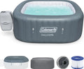 Coleman 4 To 6 Person Square Inflatable Hot Tub With 114 AirJets, Gray - 15442