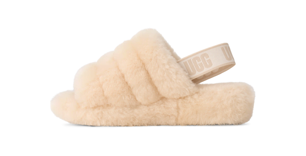 Women's Sheepskin Platform Slide - Black