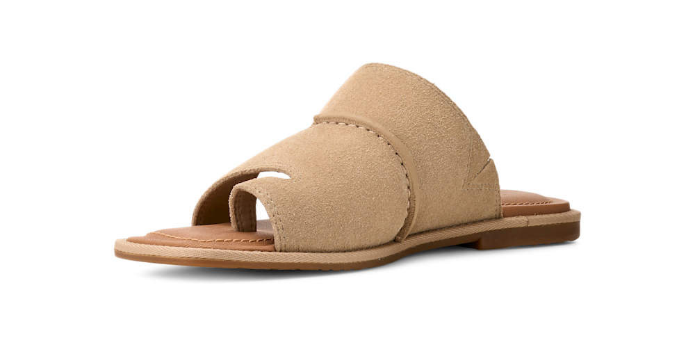 Women's Suede Toe Post Sandal - Chestnut