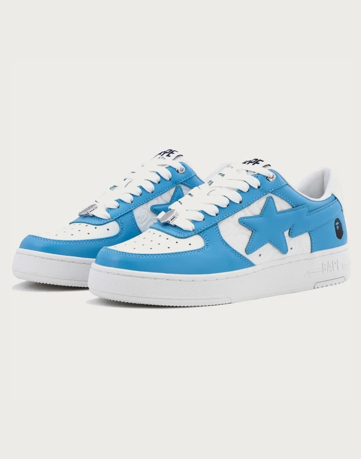 Women's Leather Low Top Sneakers - Blue
