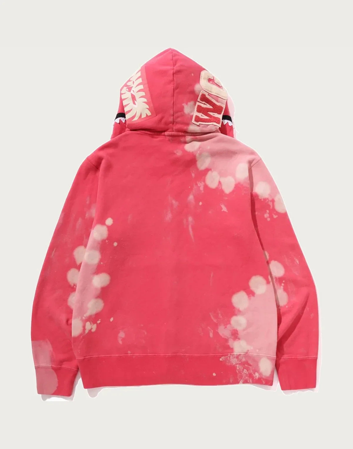 Hand-Dyed Full-Zip Graphic Hoodie - Red