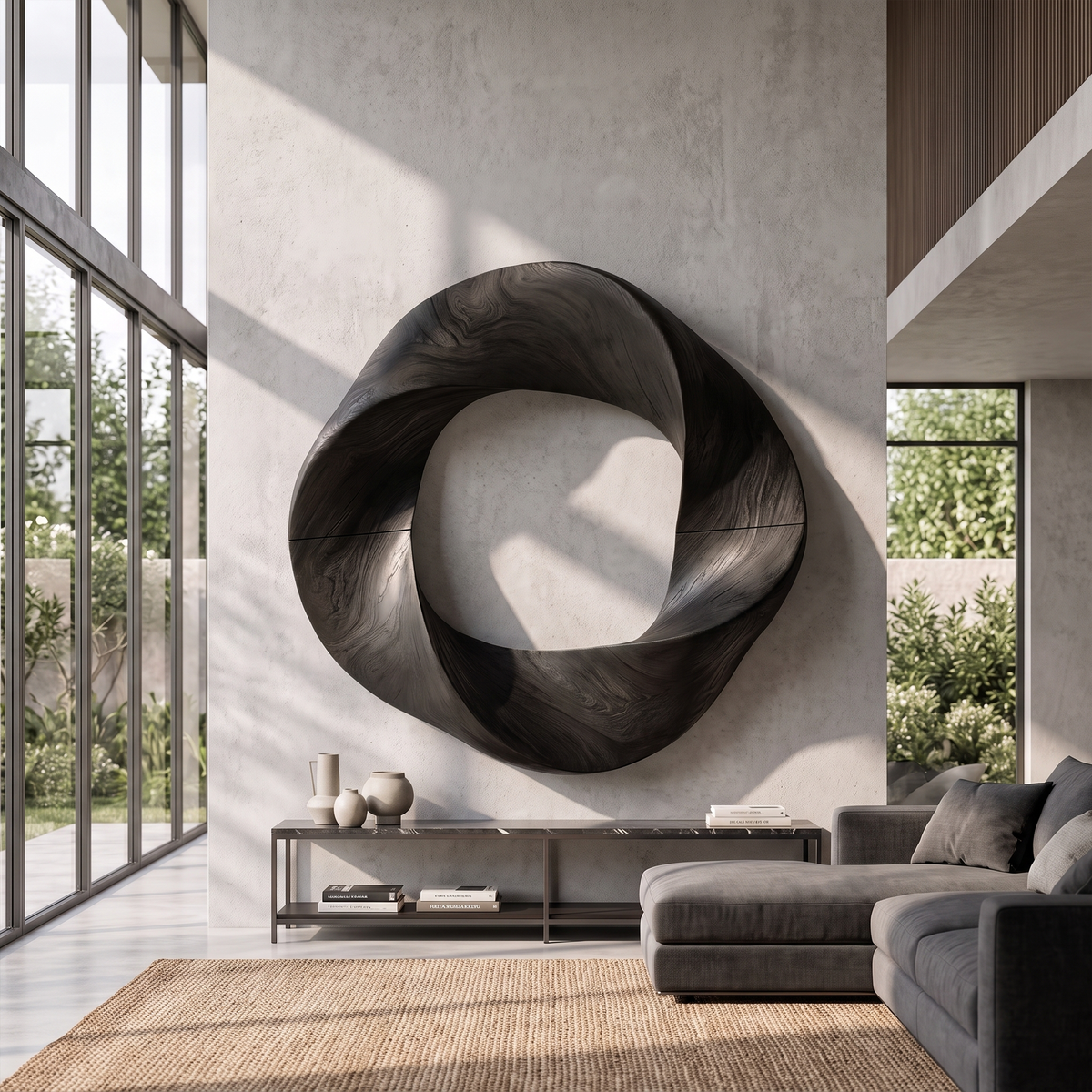 Contemporary Interlocking Circle Wall Art For Hallway And Bedroom