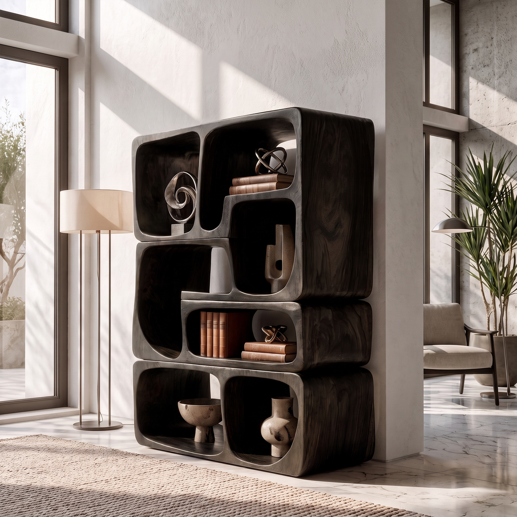 Mid Century Bookshelf Handcrafted Modular Shelves For Home Library