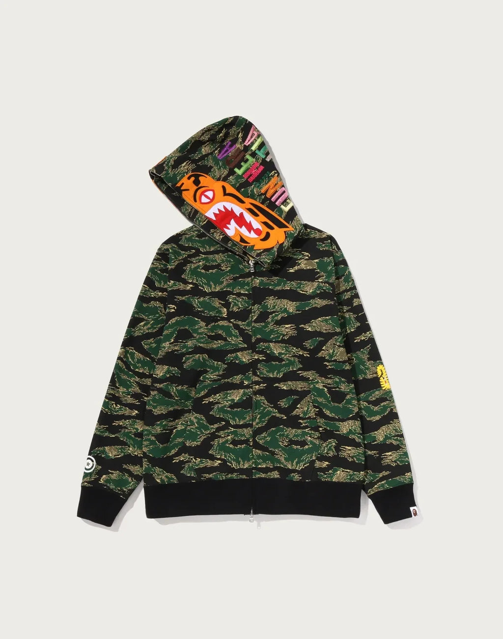 Men's Tiger Graphic Zip Hoodie - Green