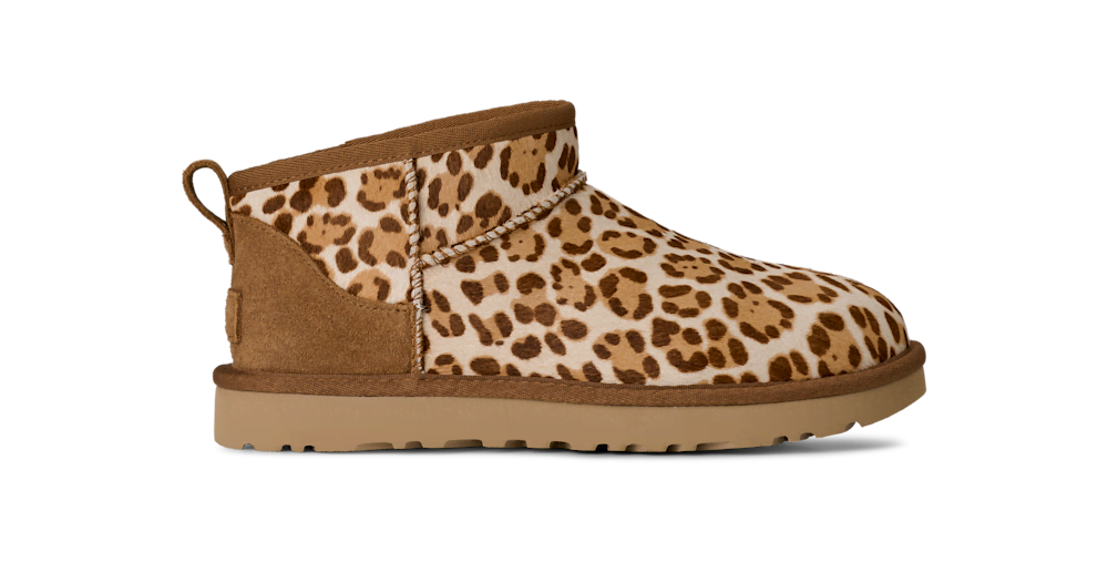 Women's Cow Hair Mini Boot - Leopard Print