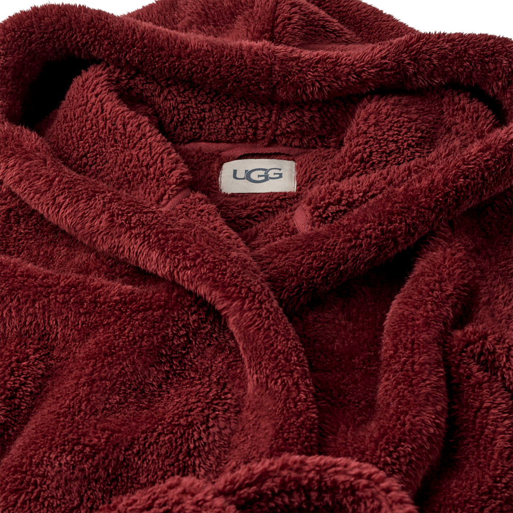 Women's Hooded Plush Fleece Robe - Cream