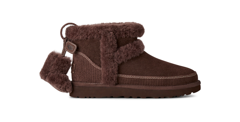 Women's Suede Mini Boot With Removable Charm