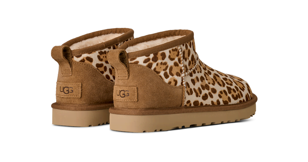 Women's Cow Hair Mini Boot - Leopard Print
