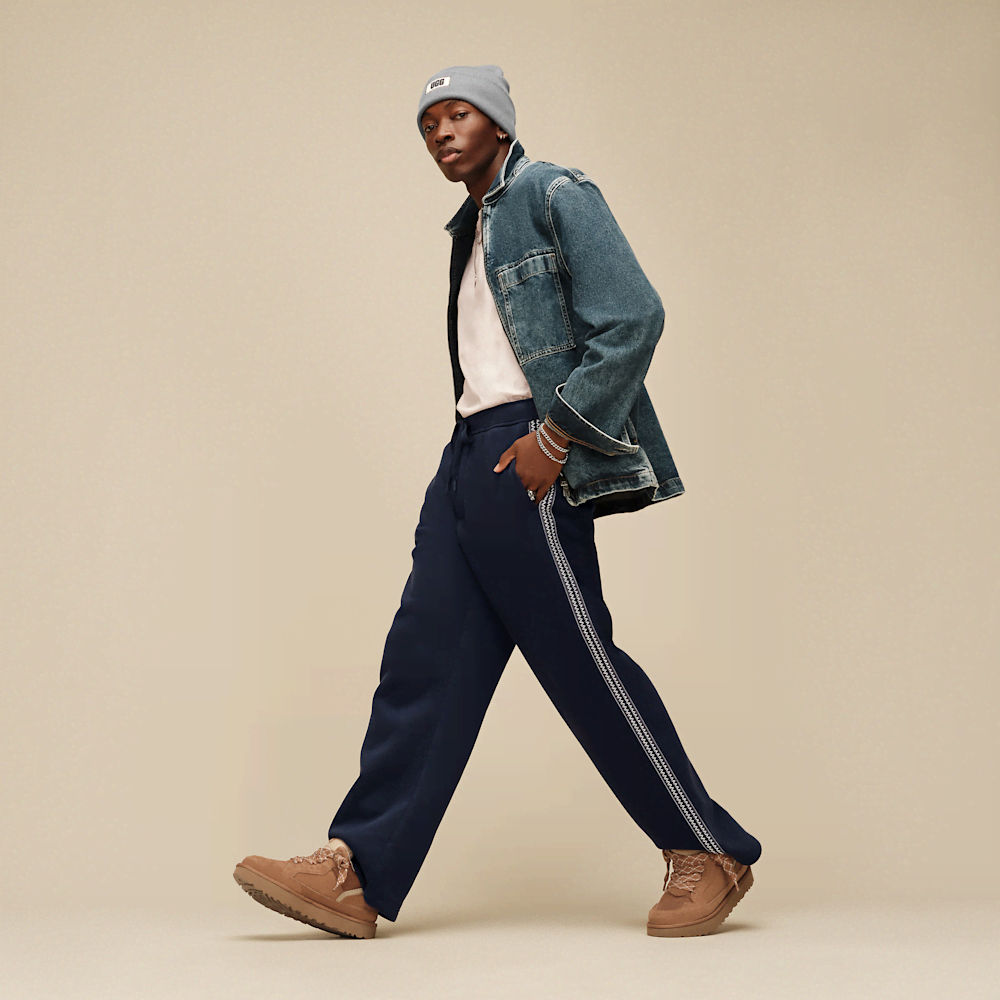 Men's Suede and Mesh Low Top Sneaker - Blue