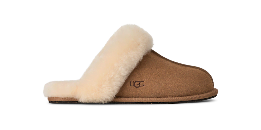 Women's Suede Sheepskin Slide Slipper - Espresso