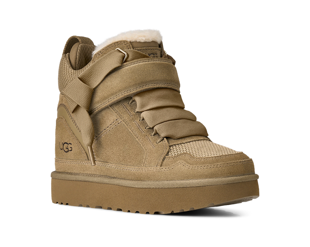 Women's Suede Mesh Wedge Sneaker