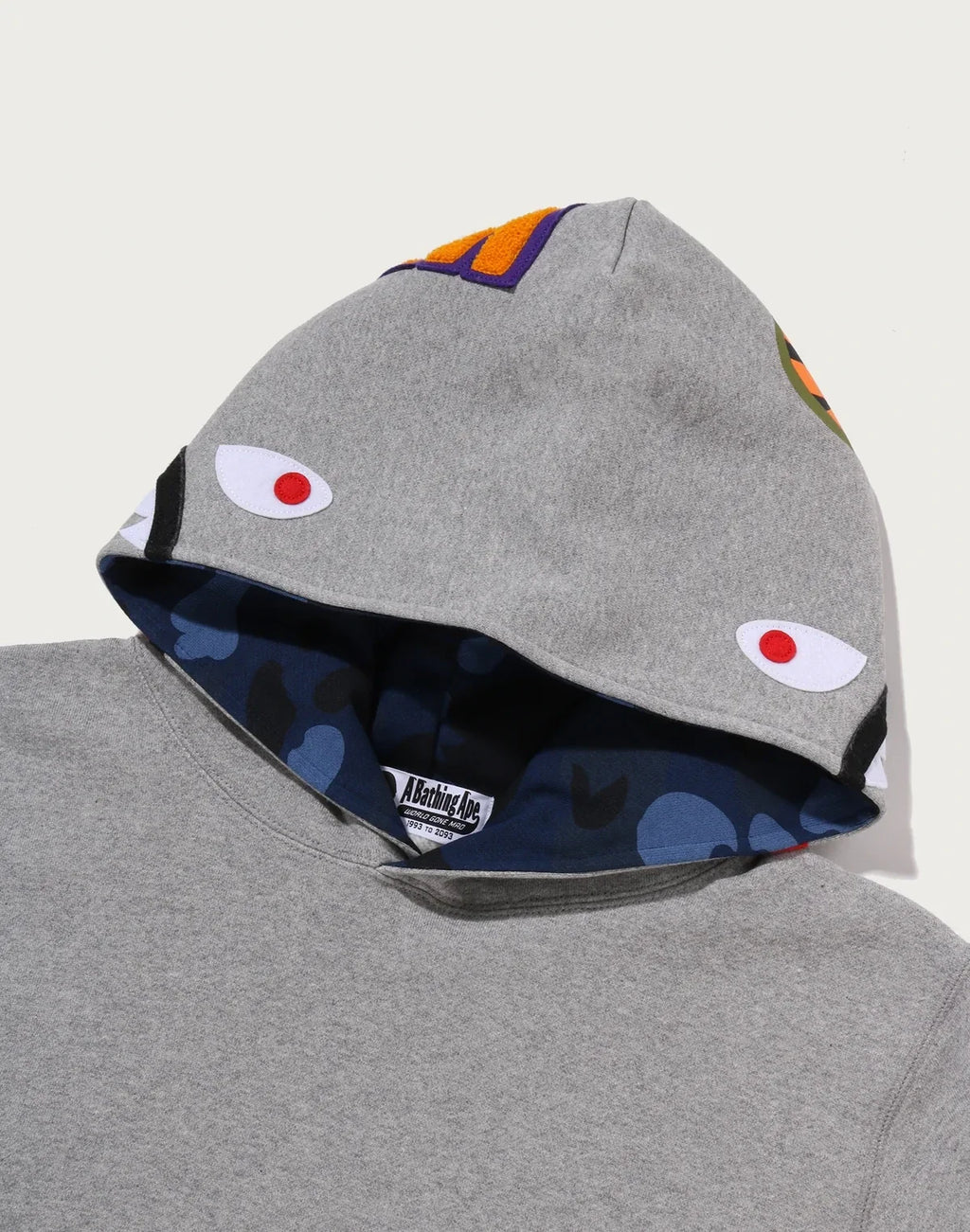 Camo Print Pullover Hoodie - Gray