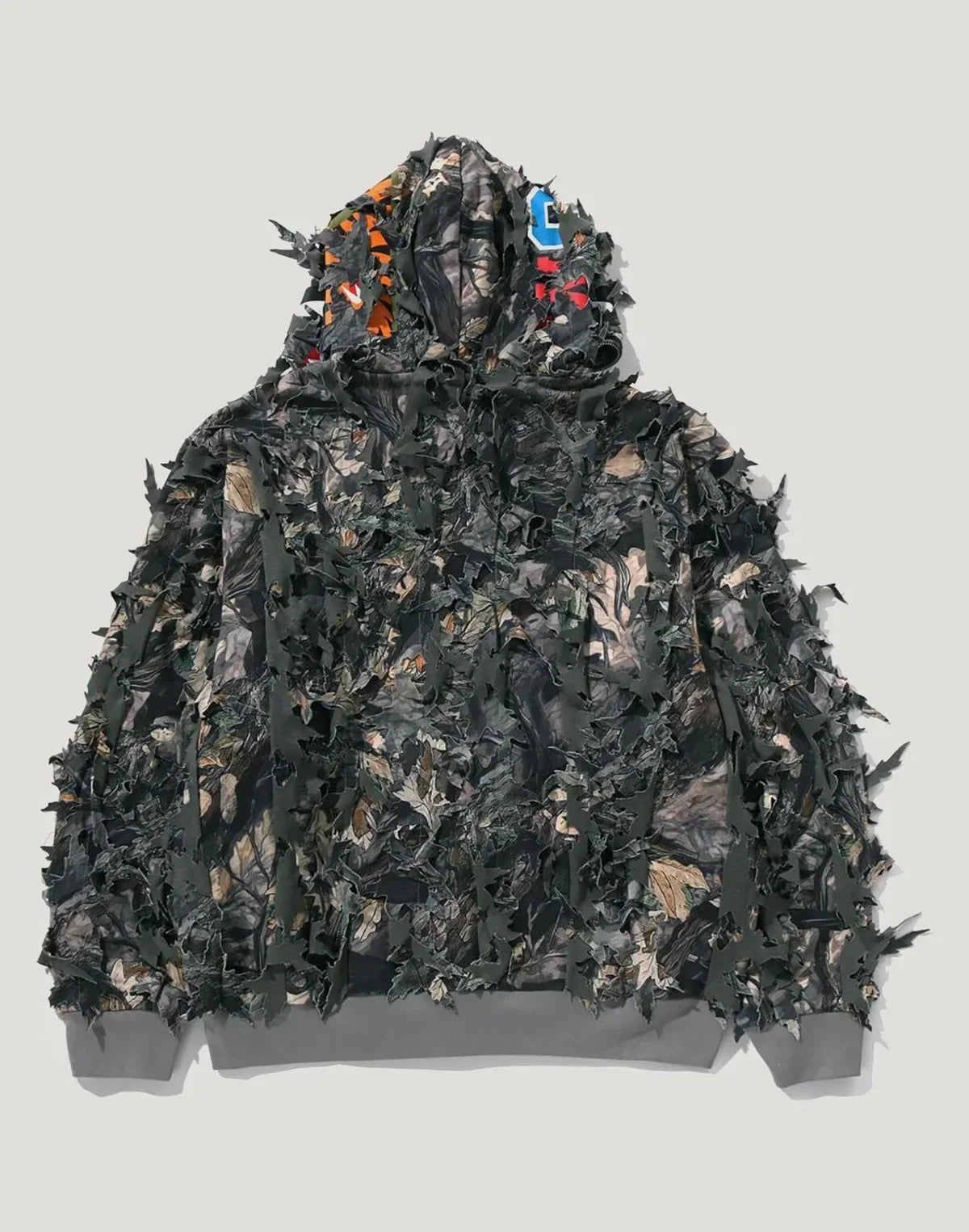 Cropped Camo Full-Zip Hoodie - Brown
