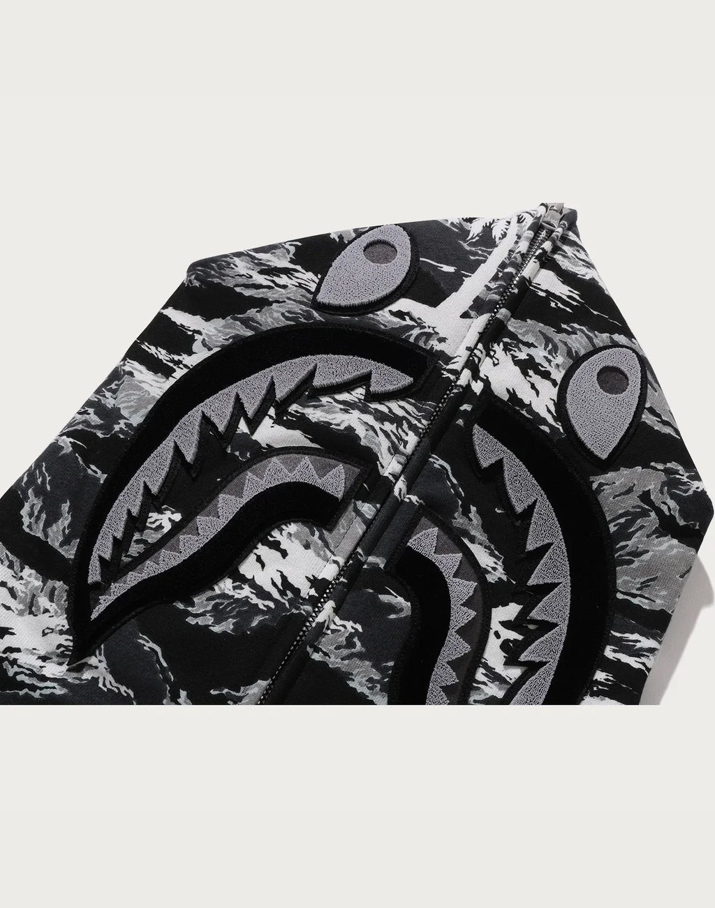 Relaxed Palm Camo Full-Zip Hoodie - Blue