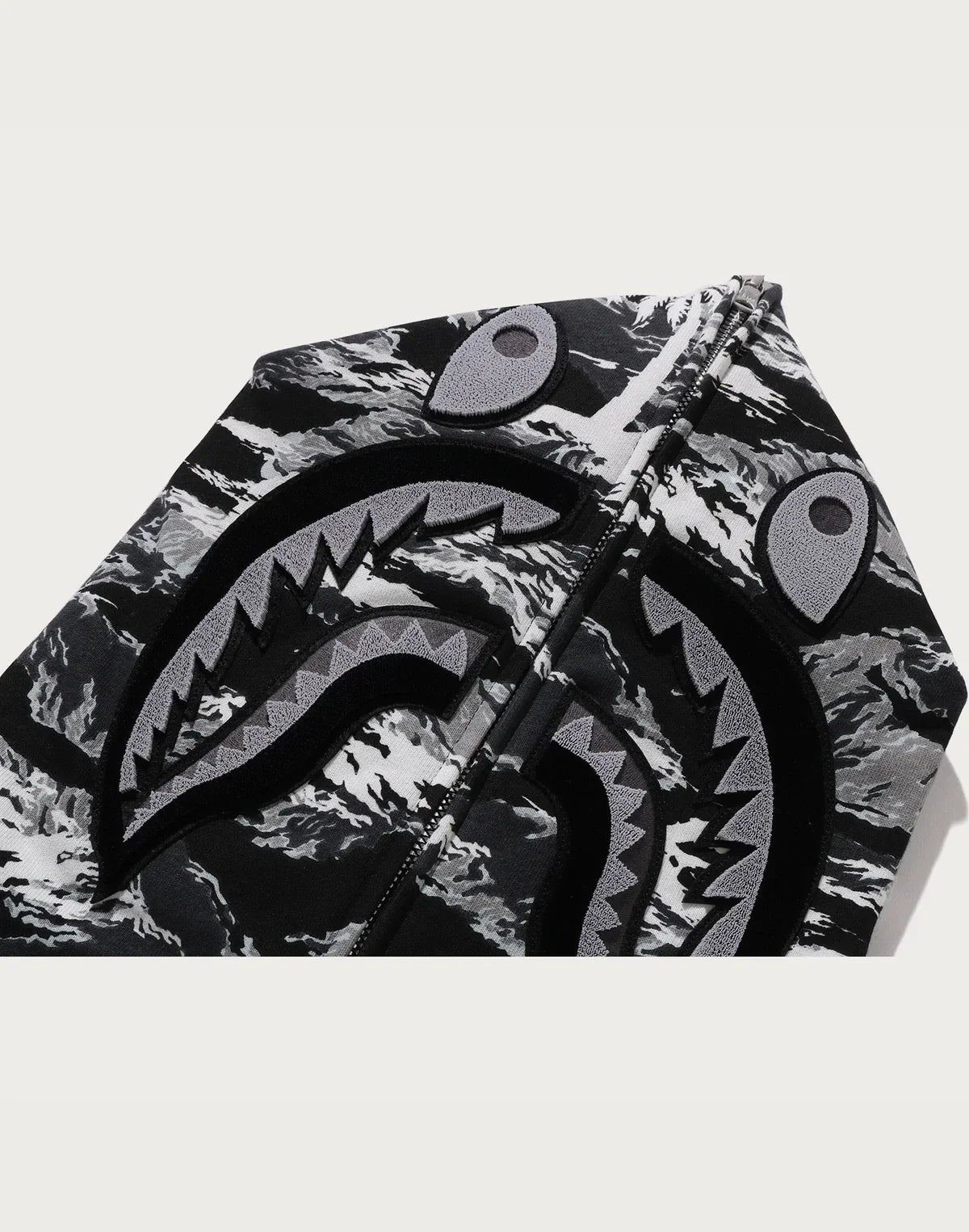 Relaxed Palm Camo Full-Zip Hoodie - Blue