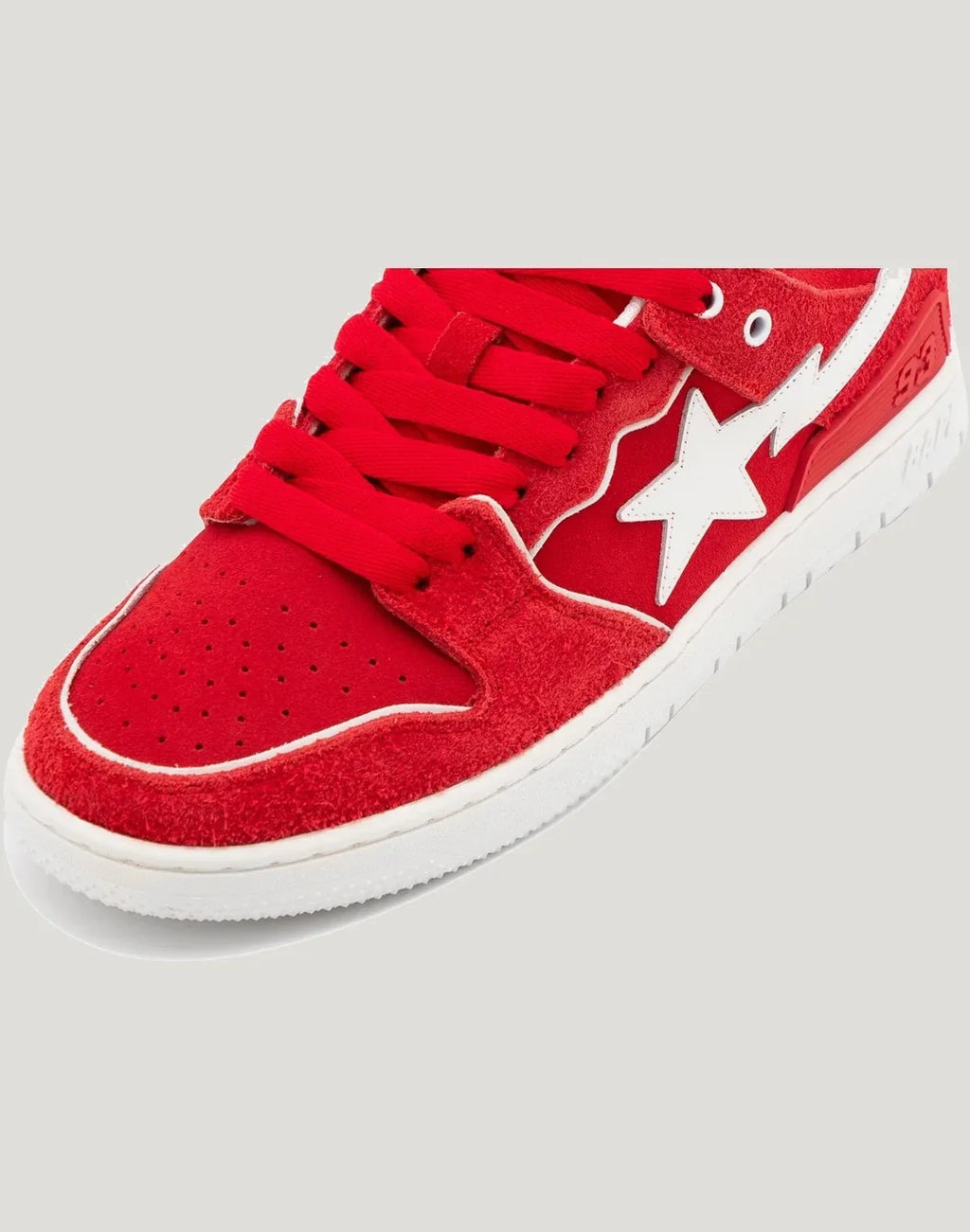 Men's Leather Low Top Sneakers - Red