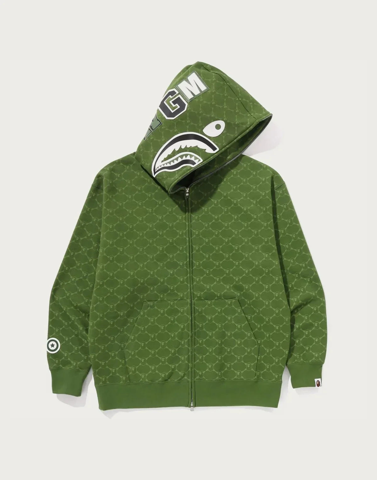 Relaxed Monogram Full-Zip Hoodie - Brown