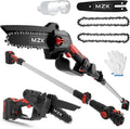 MZK 2-in-1 Cordless Pole Saw With Mini Chainsaw And 3 Replacement Chain