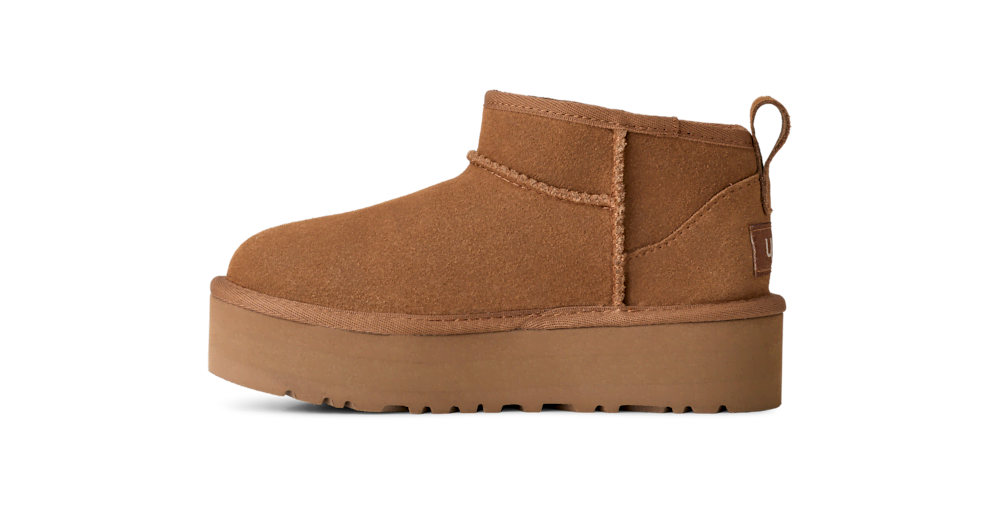 Kids' Suede Platform Ankle Boot - Sand