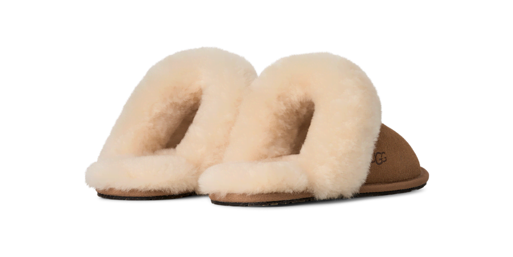 Women's Suede Sheepskin Slide Slipper - Espresso