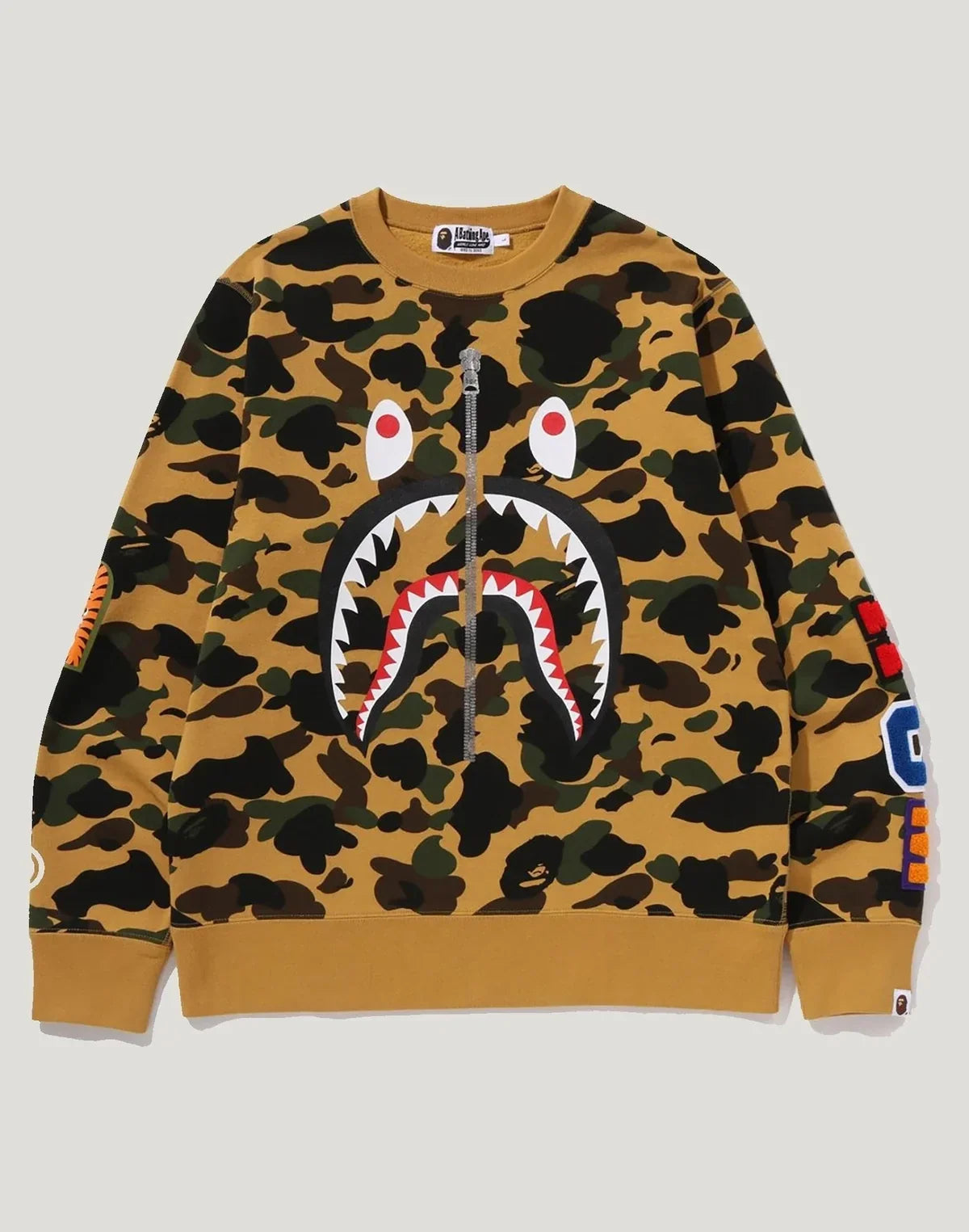 Men's Cotton Camo Graphic Crewneck Sweatshirt - Orange