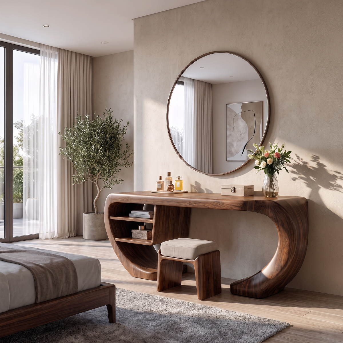 Modern Dressing Table With Open Drawer Design For Bedroom And Dressing Room