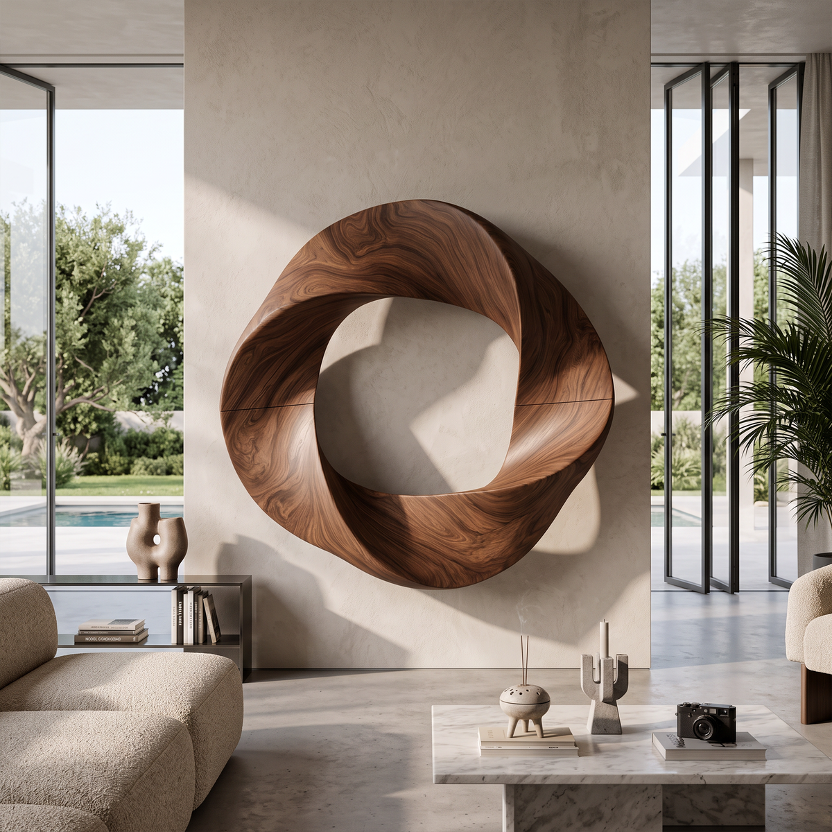 Contemporary Interlocking Circle Wall Art For Hallway And Bedroom