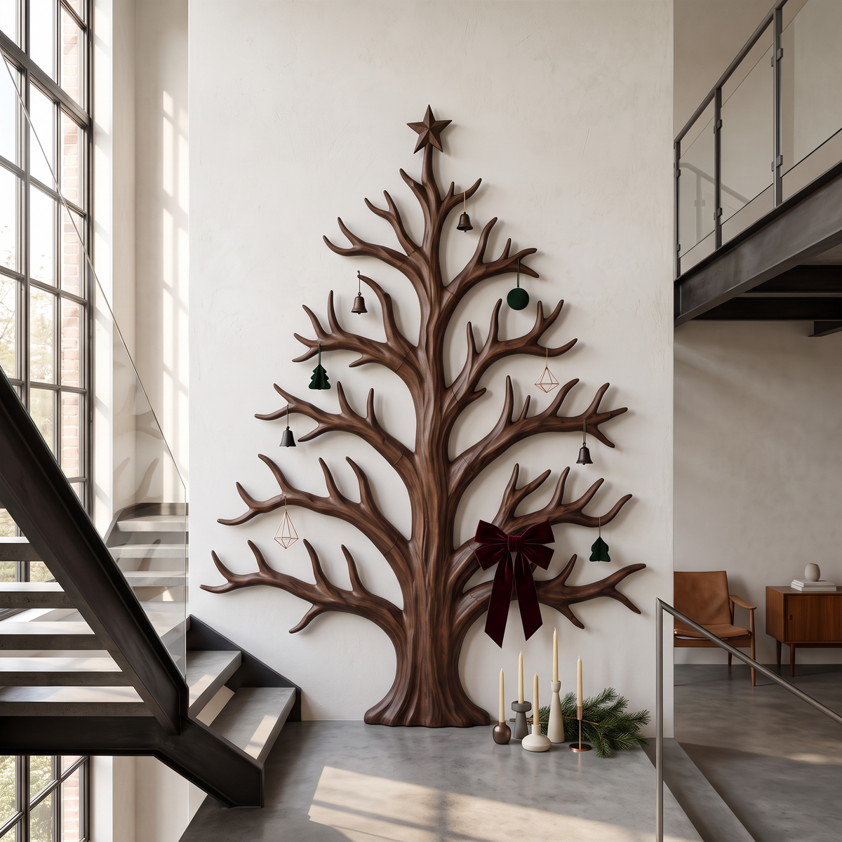 Modern Christmas Tree With Bare Branch Design For Living Room