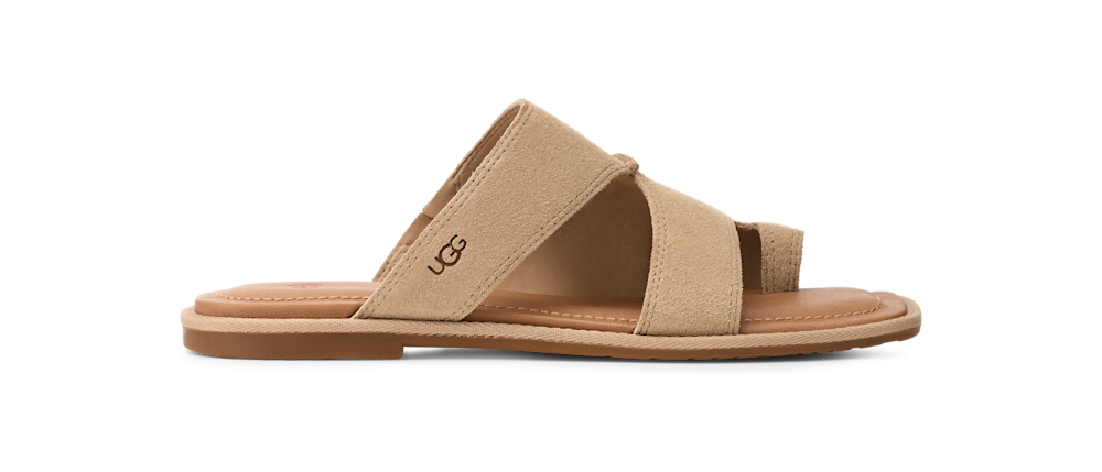 Women's Suede Toe Post Sandal - Chestnut