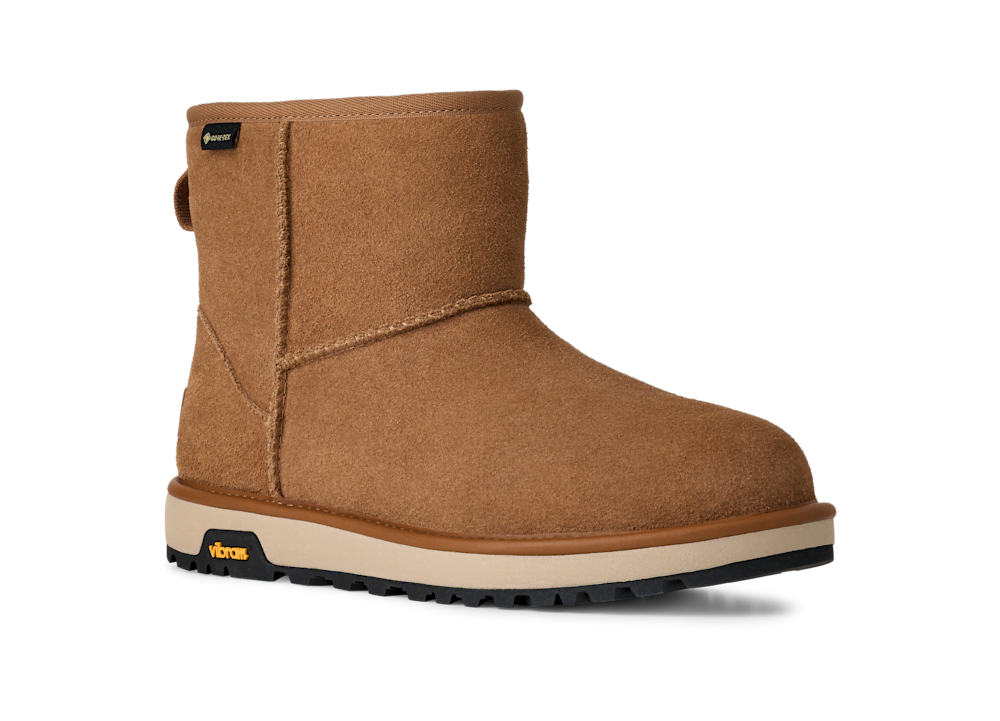 Women's Waterproof Suede Mini Winter Boot - Chestnut