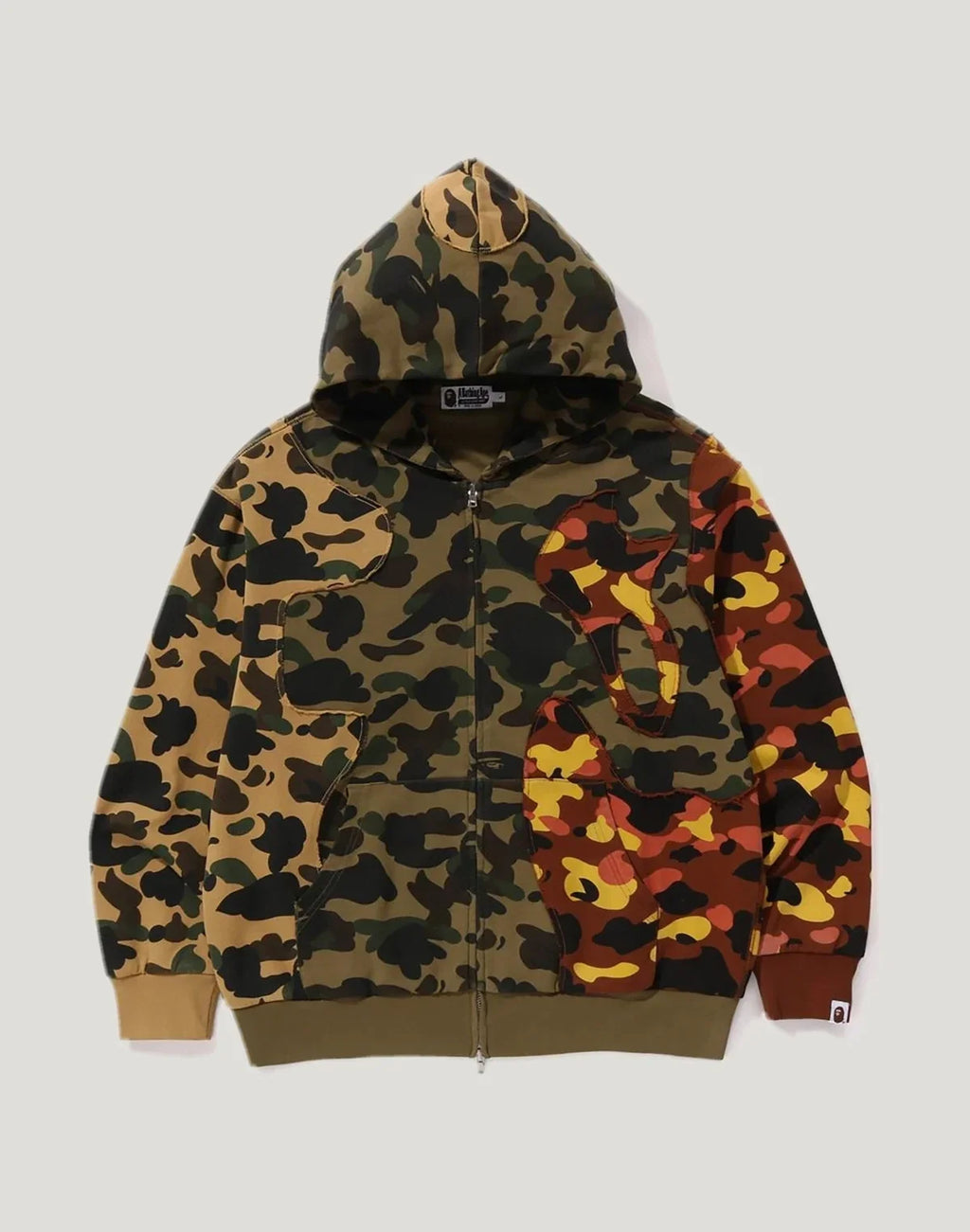 Upcycled Camo Full-Zip Hoodie - Multi