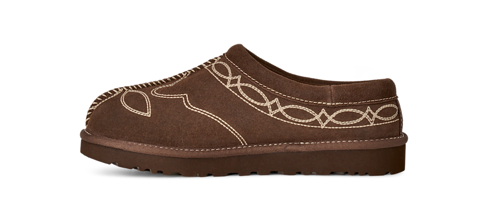Women's Embroidered Suede Slipper - Burnt Cedar