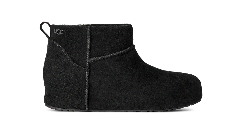 Women's Suede Mini Platform Boot - Black