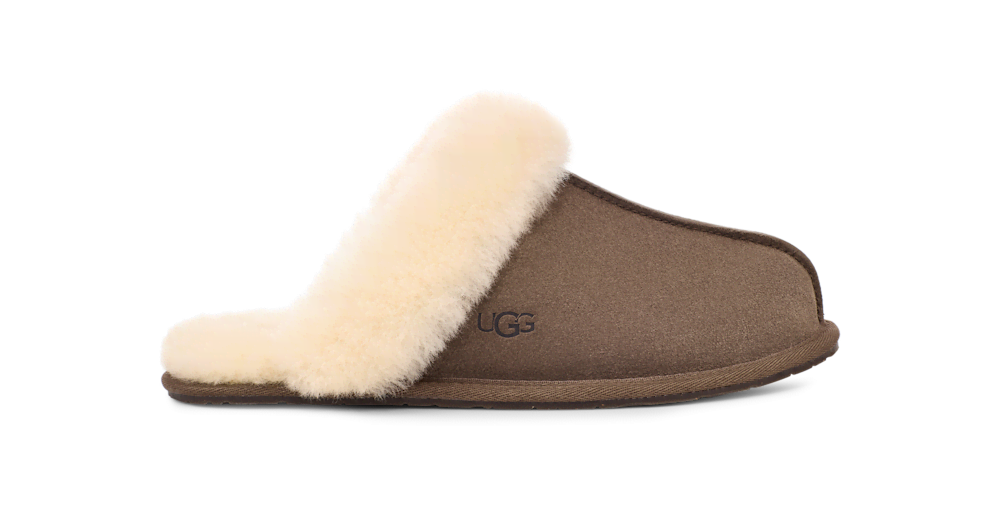 Women's Suede Sheepskin Slide Slipper - Espresso