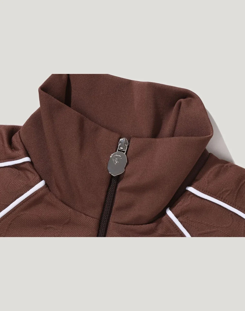 Men's Relaxed Jacquard Track Jacket - Brown