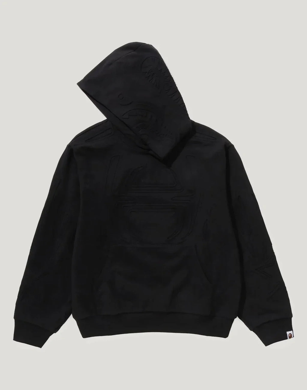 Padded Cropped Graphic Hoodie - Black