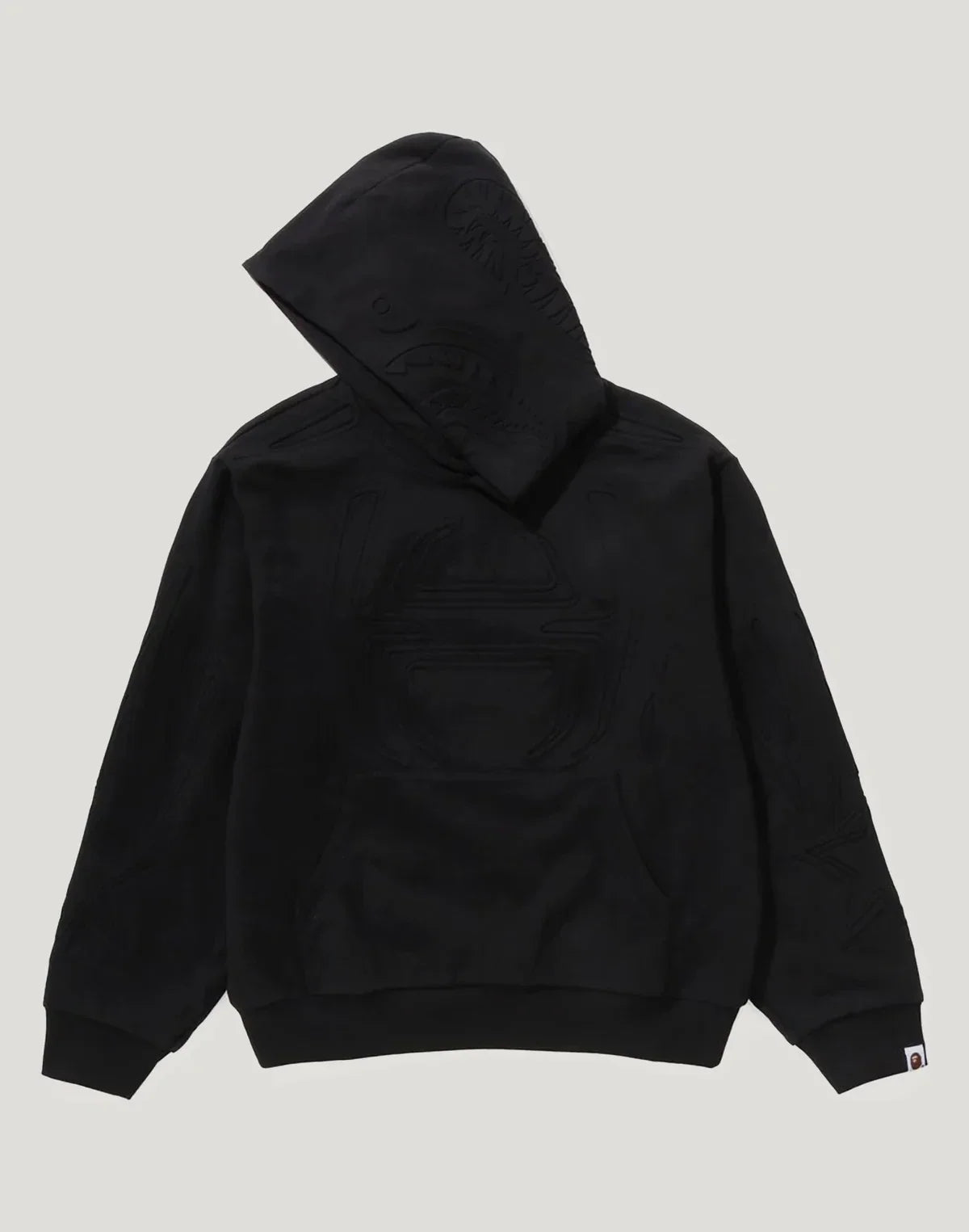 Padded Cropped Graphic Hoodie - Black