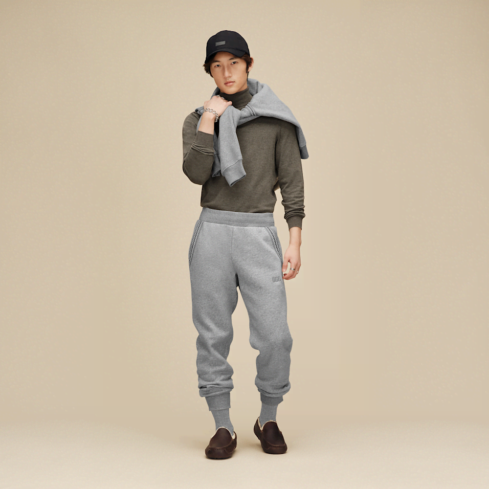 Men's Cotton Blend Drawstring Joggers - Purple