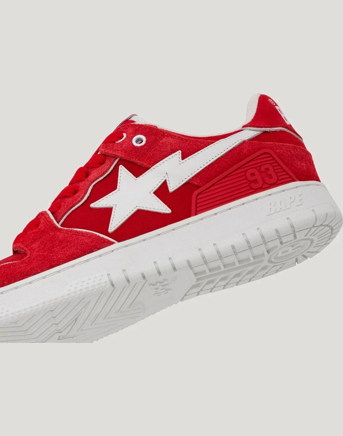 Men's Leather Low Top Sneakers - Red