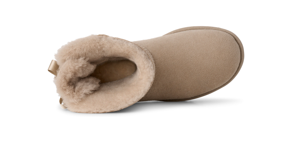 Women's Mini Sheepskin Bow Boot - Moonlight