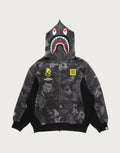 Men's Relaxed Allover Print Hoodie - Black