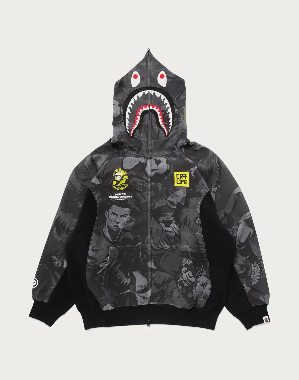 Men's Relaxed Allover Print Hoodie - Black