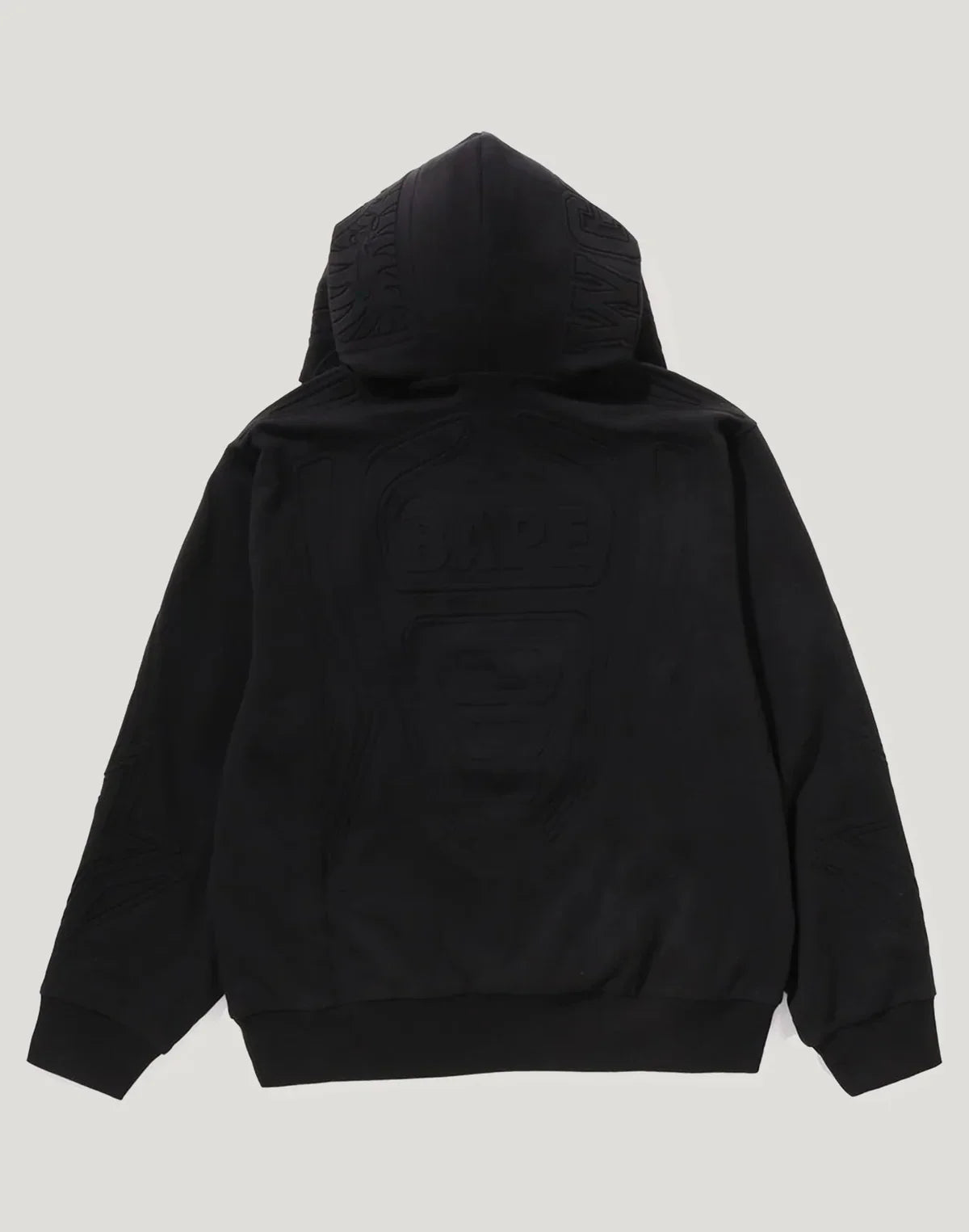 Padded Cropped Graphic Hoodie - Black