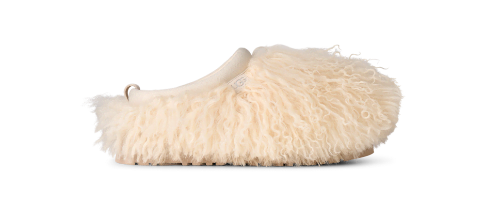 Women's Long Sheepskin Platform Mule - Cream