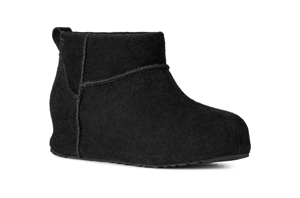 Women's Suede Mini Platform Boot - Black