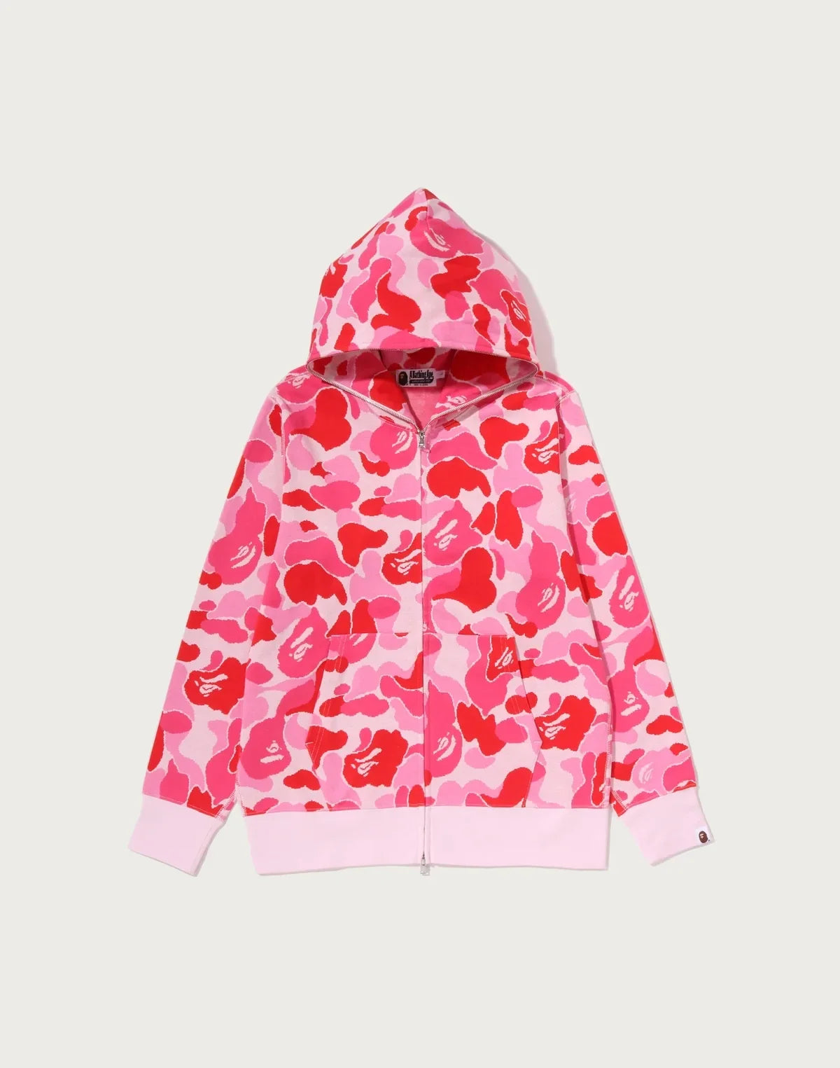 Men's Jacquard Full-Zip Hoodie - Pink