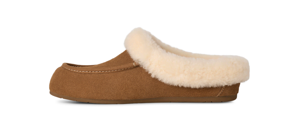 Women's Suede Sheepskin Collar Mule - Moonlight
